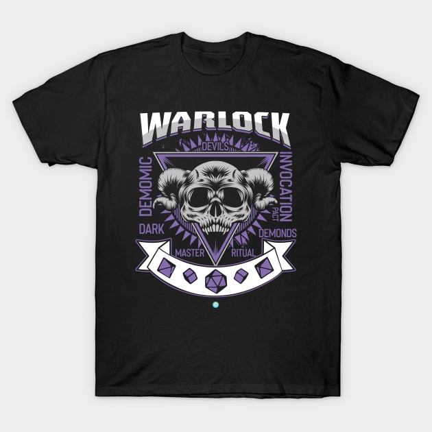 Warlock Tabletop Class Pen and Paper DnD Gift T-Shirt by woormle